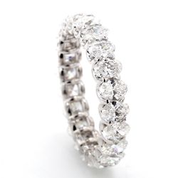 Eternity band with shared U-prong set F/VS+ (22) oval diamonds.  D3.20ct.t.w.  Size 6