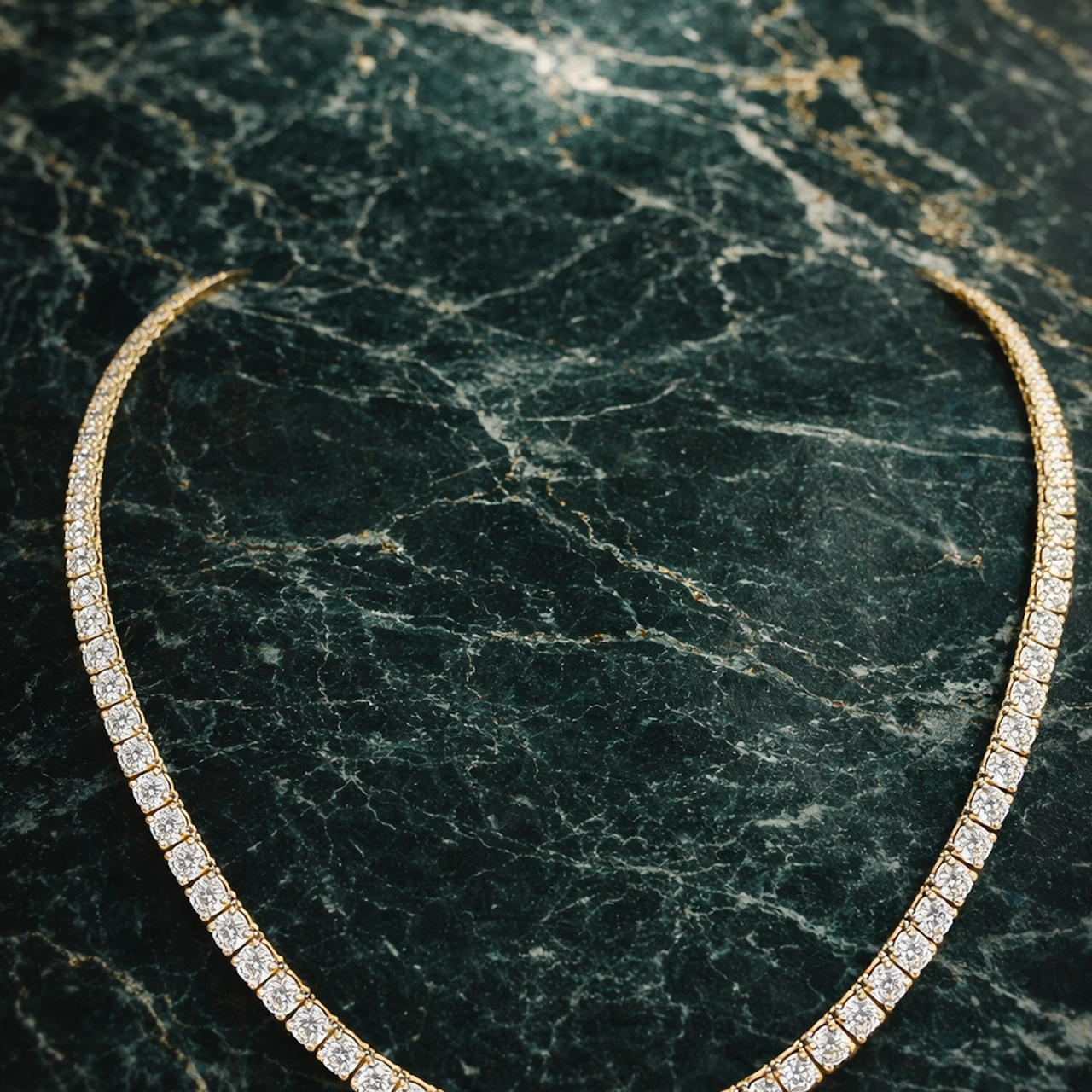 26.8ct Straight YG Diamond Necklace TNCYN-350
