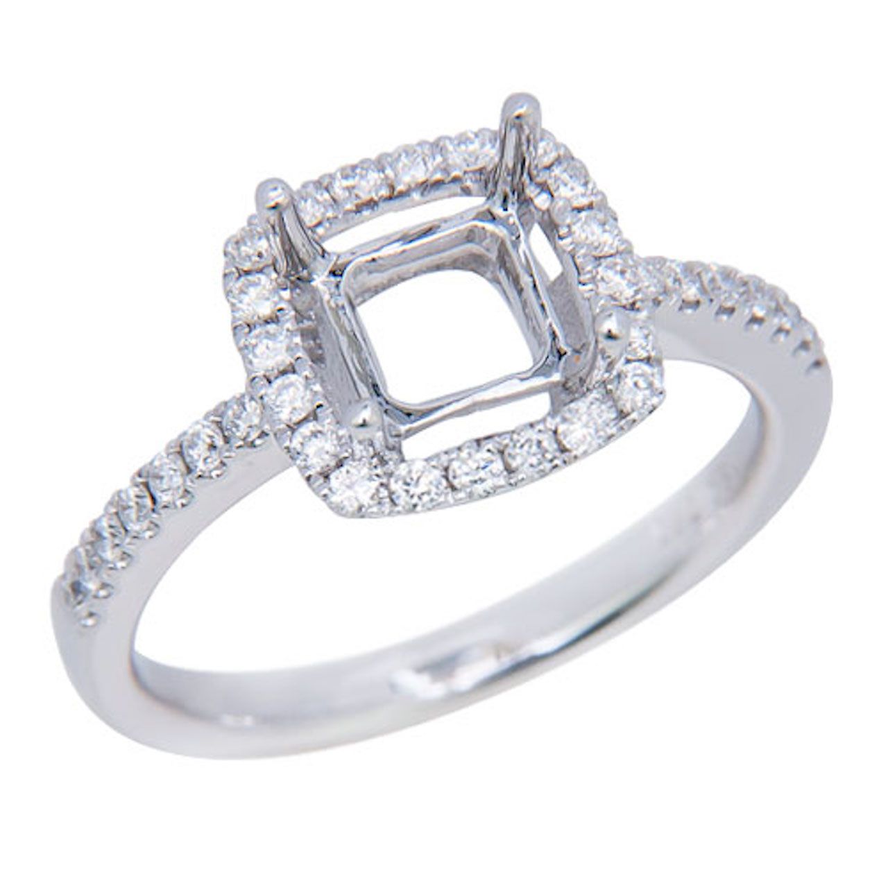 Halo Diamond Semi-Mount Ring