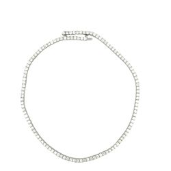 18' Tennis necklace with basket prong set (118) round diamonds.  D25.73ct.t.w.