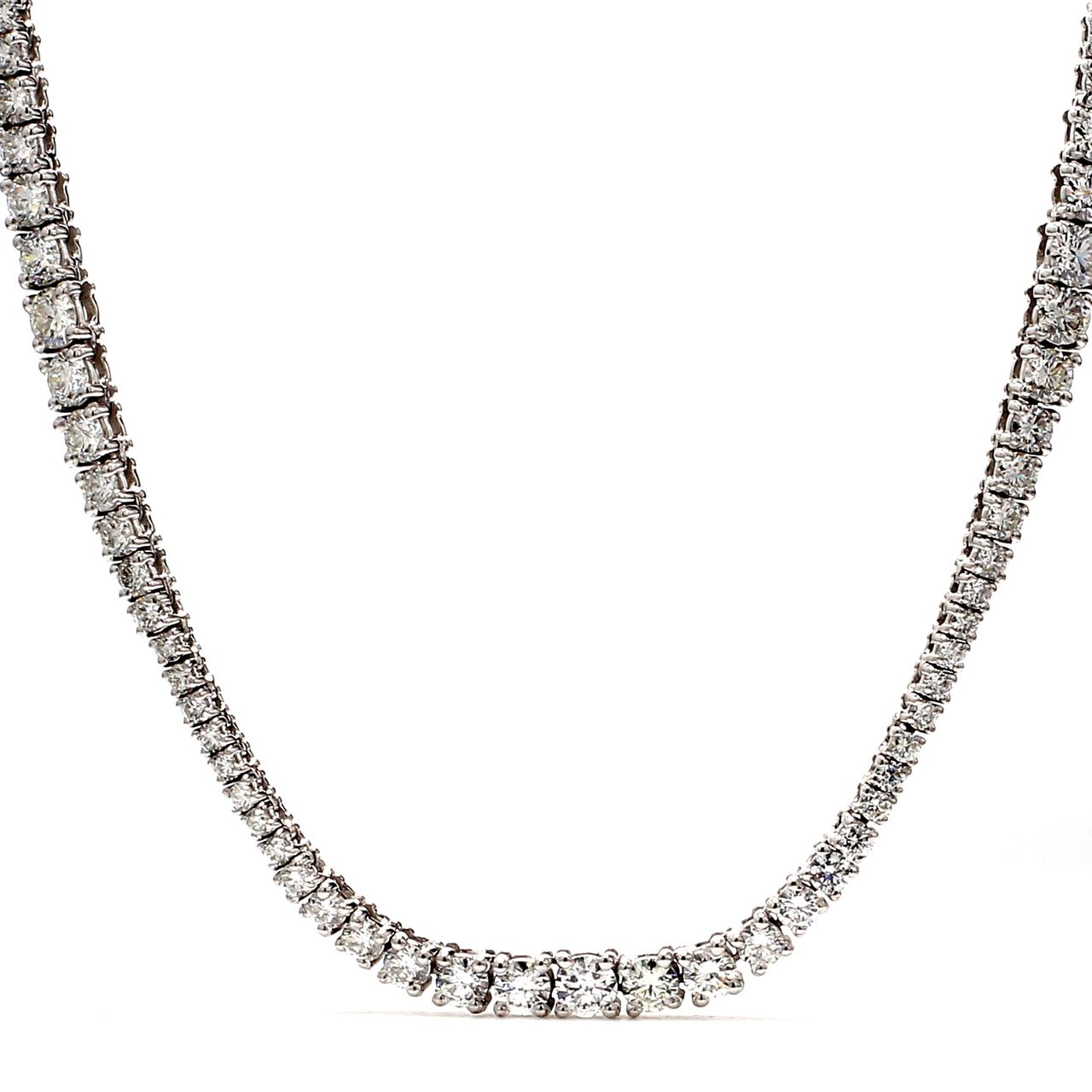 32' Tennis necklace with 4-prong set (351) round diamonds.  D16.77ct.t.w.
