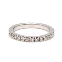 Eternity band with pre-set (28) round diamonds.  D0.82ct.t.w.  Size 7.5