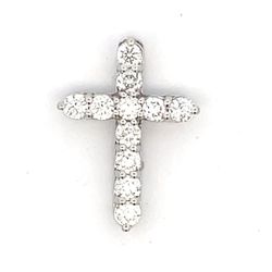 1' Cross with open basket prong set (11) round diamonds.  D1.35ct.t.w.