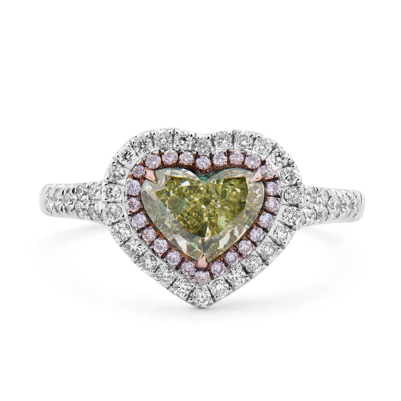 18KWG Heart Shape Double Halo Ring
