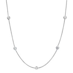 18' Diamond by the yard necklace with bezel set (10) round diamonds.  D2.04ct.t.w.