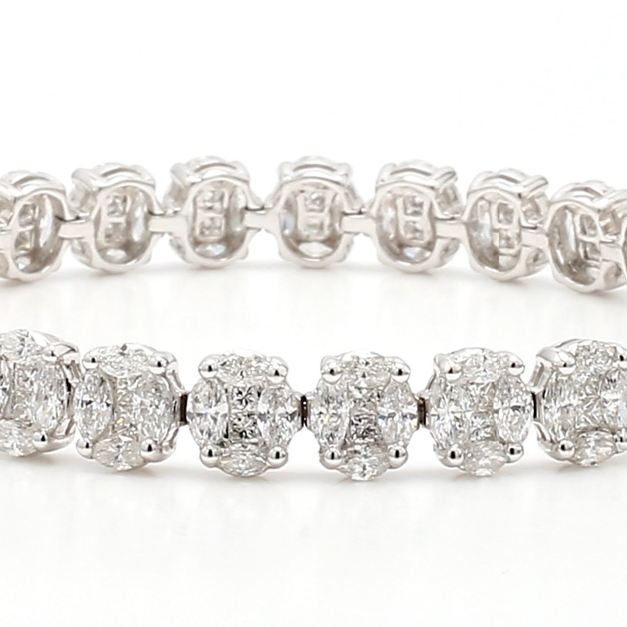 Illusion Oval Diamond Tennis Bracelet