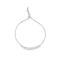 Bolo style bracelet with prong set round diamonds.  D0.43ct.t.w.