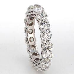 Eternity band in 18K WG with basket prong set (18) round diamonds.  D3.49ct.t.w.  Size 6