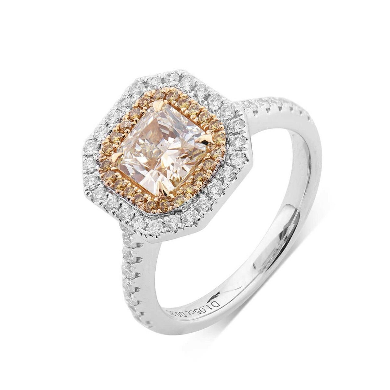 18KWG Radiant Shape Ring 1.05ct Dia