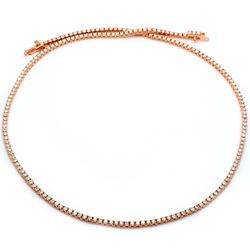 16' Tennis necklace in 14K RG with 4-prong set (193) round diamonds.  D4.58ct.t.w.