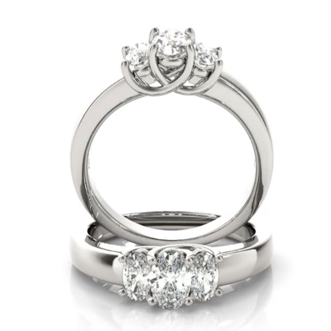 .80ctw 3 Stone Oval Ring