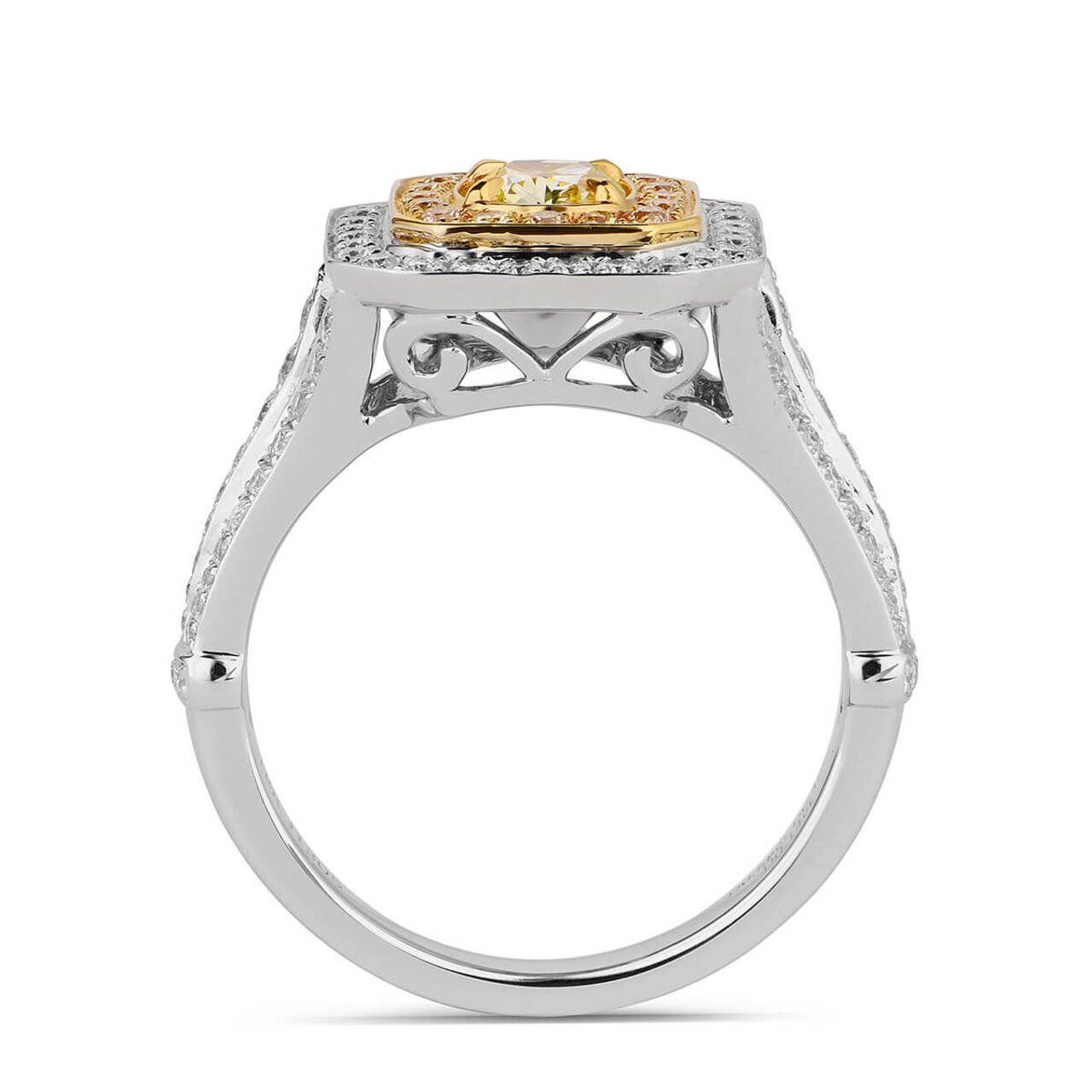 18KWG Cushion Shape Double Halo Ring
