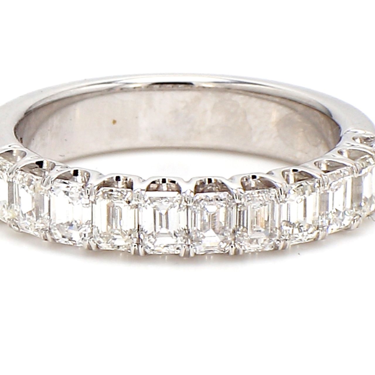 11-stone band in 18K WG with U-prong set emerald cut diamonds.  D1.47ct.t.w.  Size 6