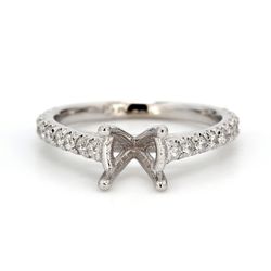 Semi-mount with pre-set round diamonds.  D0.35ct.t.w.  Size 5.75