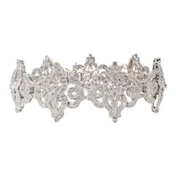 7' Antique style bracelet in 18K WG with round diamonds.  D4.26ct.t.w.