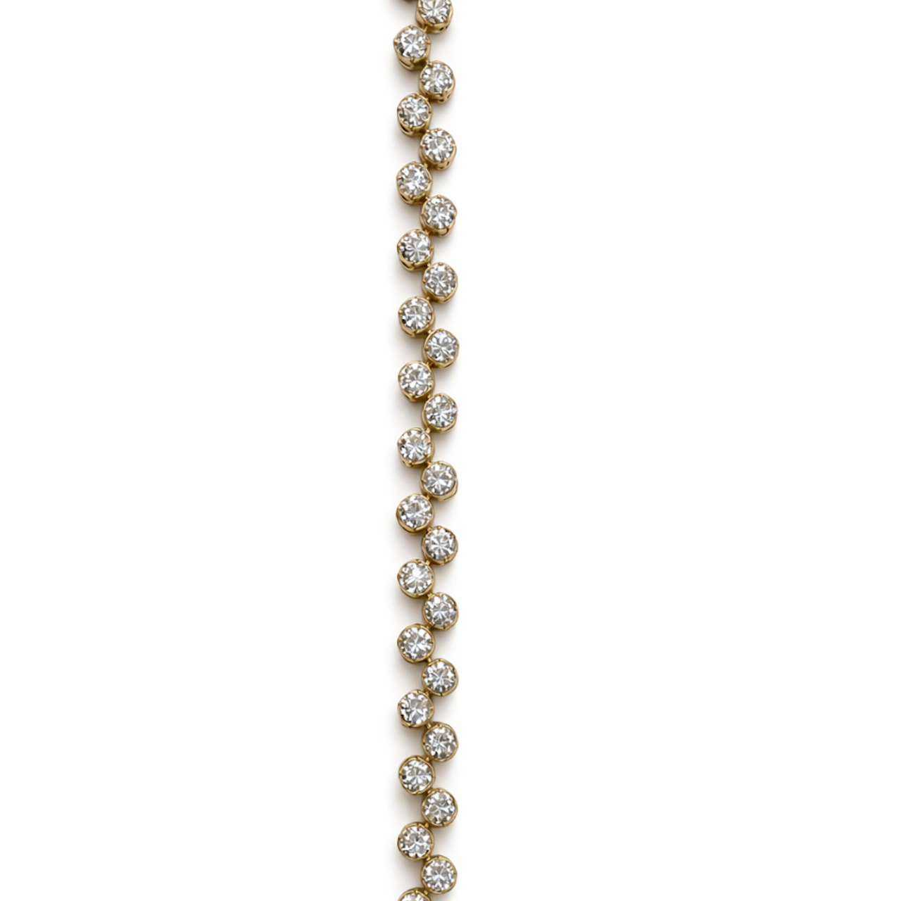 9.22 Carat Yellow Gold Alternating Round Diamond Bracelet