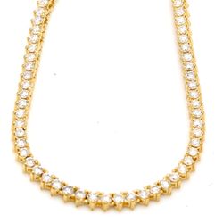 18' Tennis necklace in 18K YG with 3-prong set (193) round diamonds.  D5.68ct.t.w.