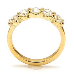 5-stone band in 18K YG with prong set round diamonds.  D1.21ct.t.w.  Size 6