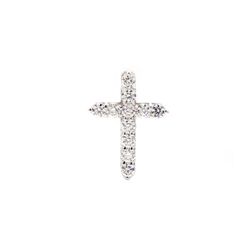 0.75' Cross pendant with shared prong set round diamonds.  D0.97ct.t.w.