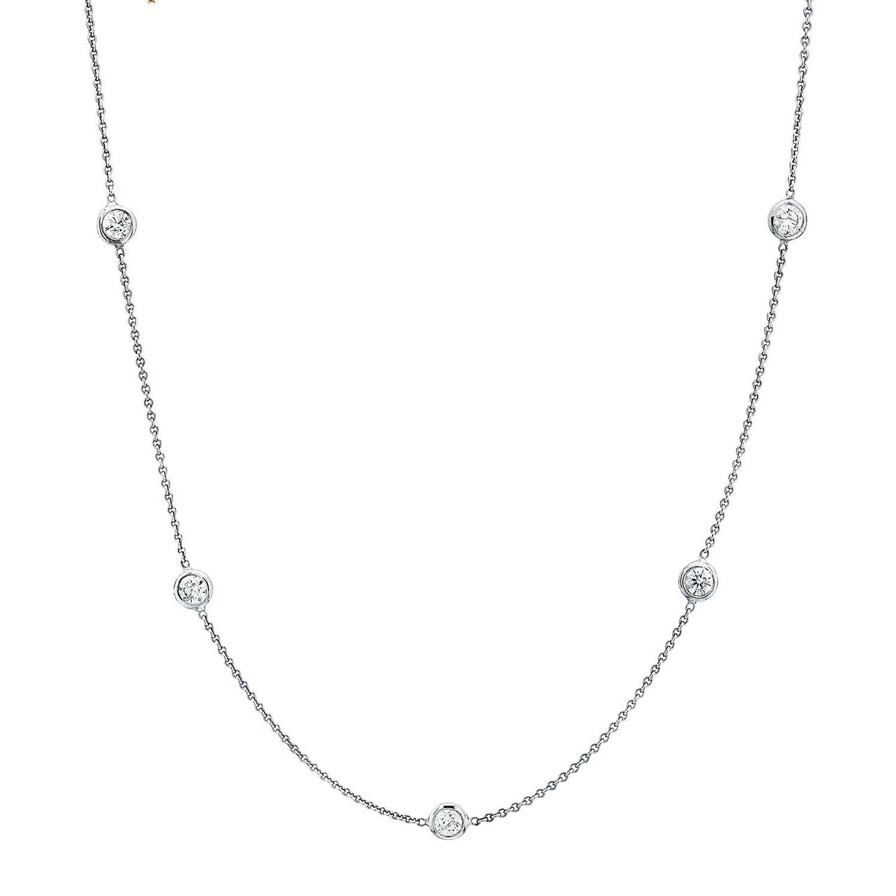 18' Diamonds by the yard necklace with bezel set (10) round diamonds.  D2.75ct.t.w.