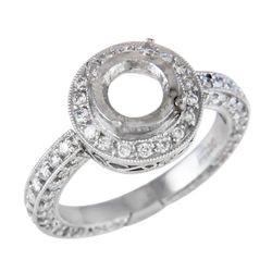 Halo Diamond Semi-Mount Ring