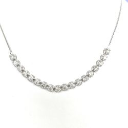 Bolo style tennis necklace with crown prong set (18) round diamonds.  D5.10ct.t.w.