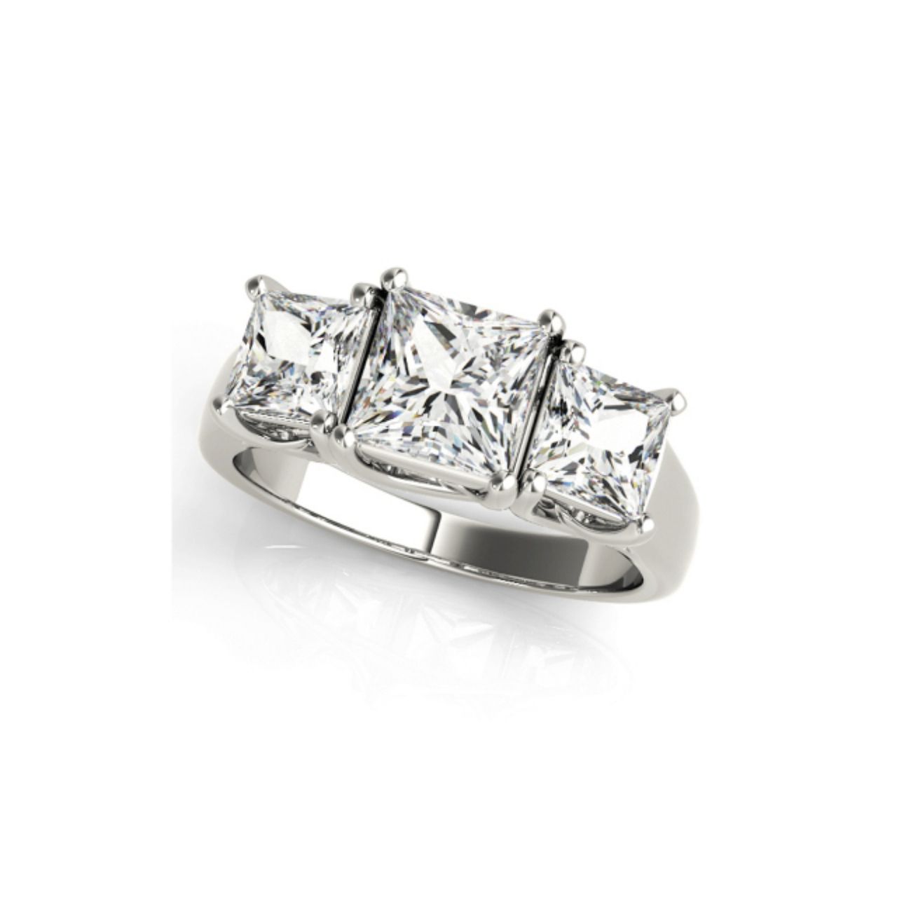 .80ctw 3 Stone Princess Ring