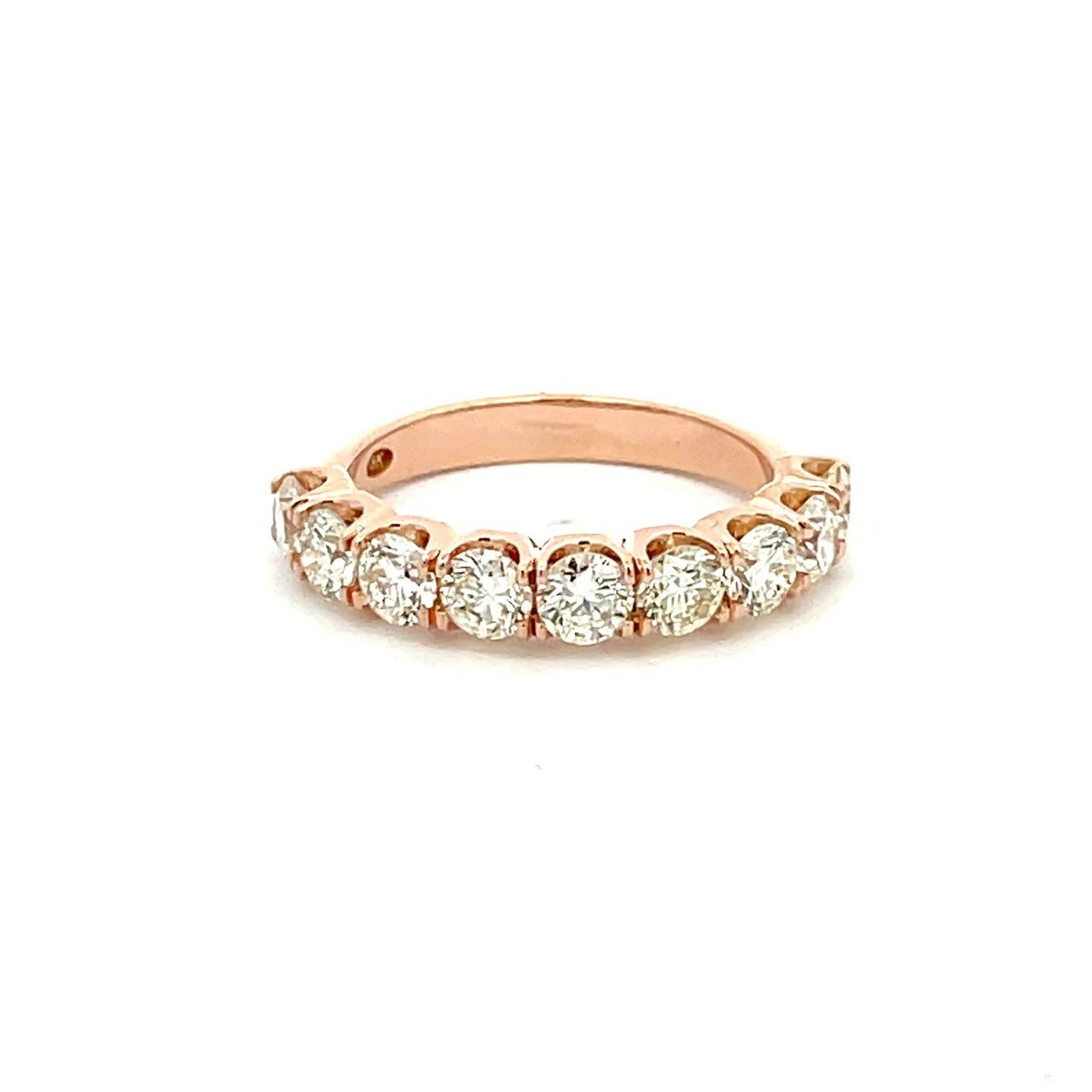 9-stone band in 18K RG with U-prong set round diamonds.   D1.67ct.t.w.