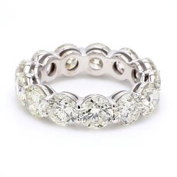 Eternity band with shared prong set round diamonds.  D7.76ct.t.w.