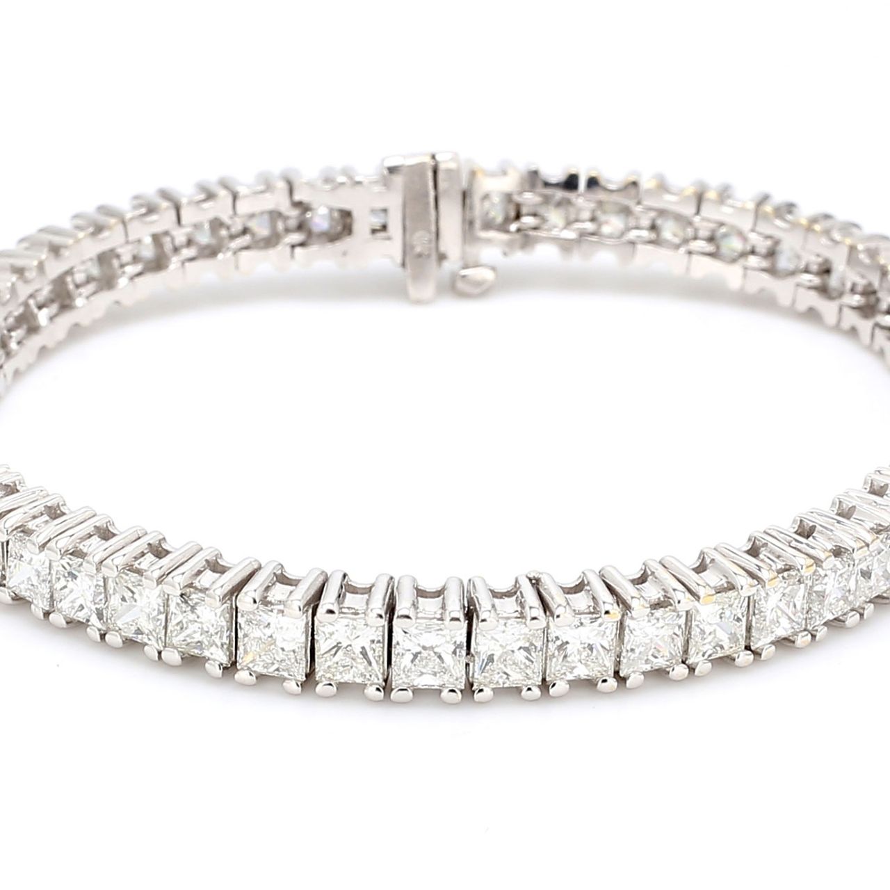7.25' Tennis bracelet with 4-prong set (76) princess cut diamonds.  D3.74ct.t.w.