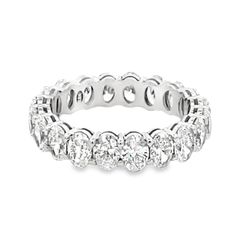 Eternity band in 18K WG with basket prong set (20) oval diamonds.  D2.67ct.t.w.  Size 4.75
