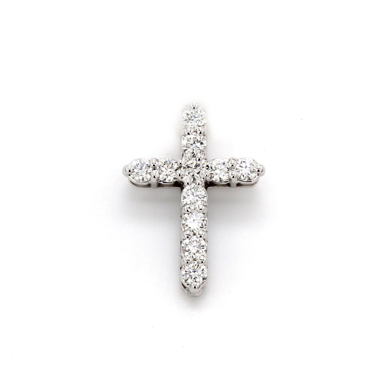 0.75' Cross pendant with prong set (11) round diamonds.  D0.45ct.t.w.