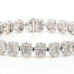 Illusion Oval Diamond Tennis Bracelet