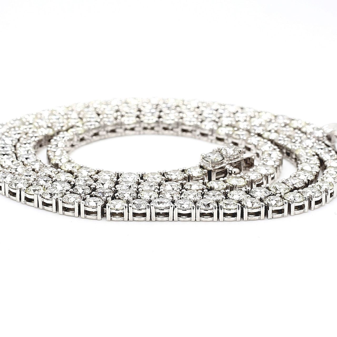 22' Tennis necklace with 4-prong set (150) round diamonds.  D27.14ct.t.w.
