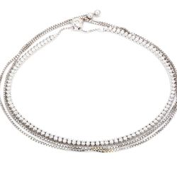 Fancy adjustable necklace with bezel & 3-prong set round diamonds.  D3.32ct.t.w.