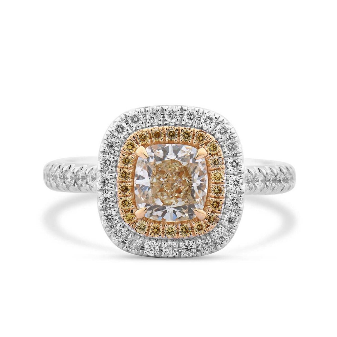 18KWG Cushion Shape Ring 1ct Dia