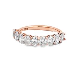 9-stone band in 18K RG with basket prong set oval diamonds.  D1.62ct.t.w.  Size 7.5