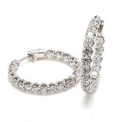 1' Inside out hoop earrings with U-prong set (38) round diamonds.  D3.99ct.t.w.