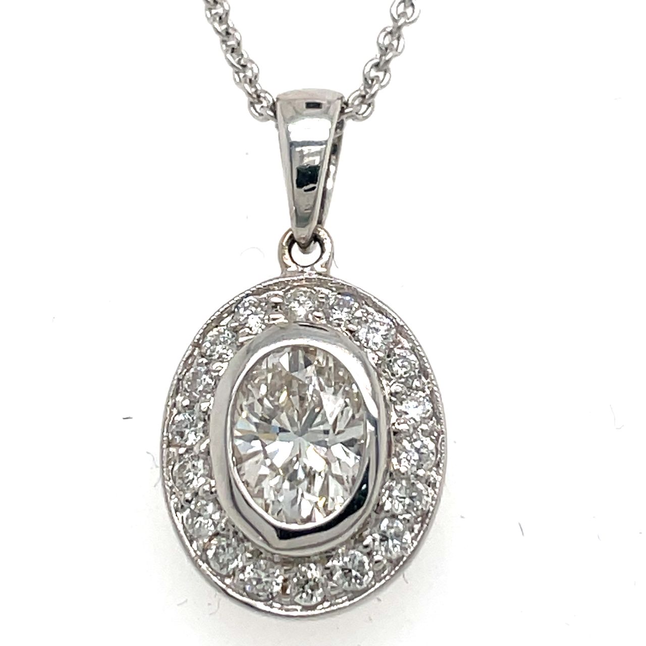 Oval Diamond Pendant