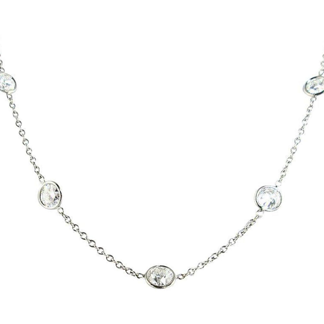 16' Diamonds by the yard necklace with bezel set (10) round diamonds.  D0.75ct.t.w.