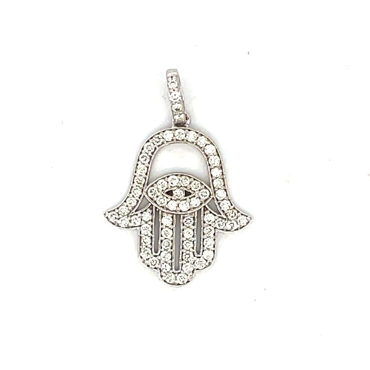 0.50' Hamsa pendant with pave set (62) round diamonds.  D0.63ct.t.w.