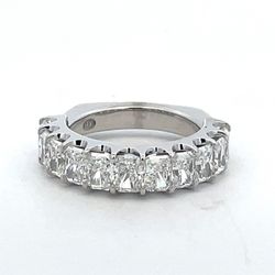 Single row euro shank band with U-prong set (11) radiant cut diamonds.  D2.87ct.t.w. Size 5.5