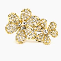Flower ring in 18K YG with pave set (112) round diamonds.  D2.27ct.t.w.  Size 6