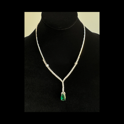 3.72CTS GIA CERTIFIED EMERALD PEAR SHAPE, 18K WHITE GOLD 21.05GMS, DIAMONDS WHITE 3.5CTS, TOTAL WEIGHT 23.26GMSLOT#GPSWN2336