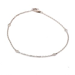 7.5' Diamonds by the yard bracelet with bezel set (4) round diamonds.  D0.10ct.t.w.