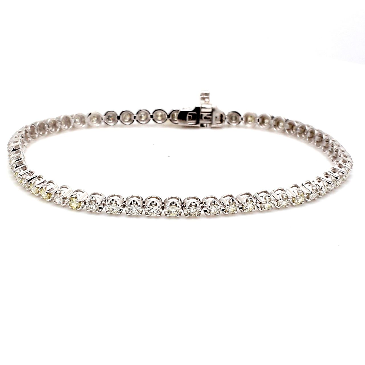 7' Tennis bracelet with 4-prong crown set (56) round diamonds.  D1.88ct.t.w.