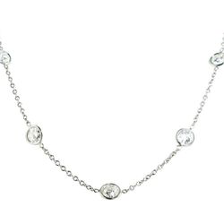 17.5' Diamond by the yard necklace with bezel set (10) round diamonds.  D1.70ct.t.w.