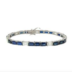 RARE BLUE SAPPHIRE AND WHITE DIAMOND BRACELET