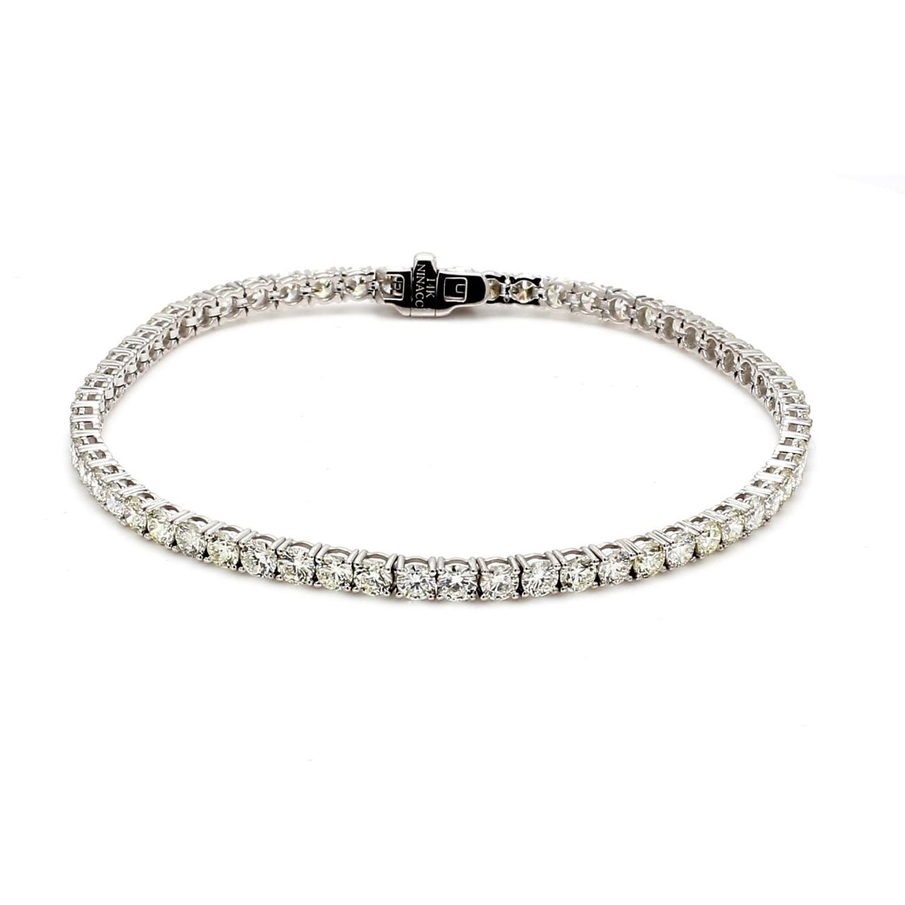 7' Tennis bracelet with 4-prong basket set (61) round diamonds.  D5.52ct.t.w.