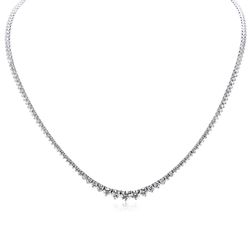18' Tennis necklace with 3-prong set (187) round diamonds.  D8.96ct.t.w.